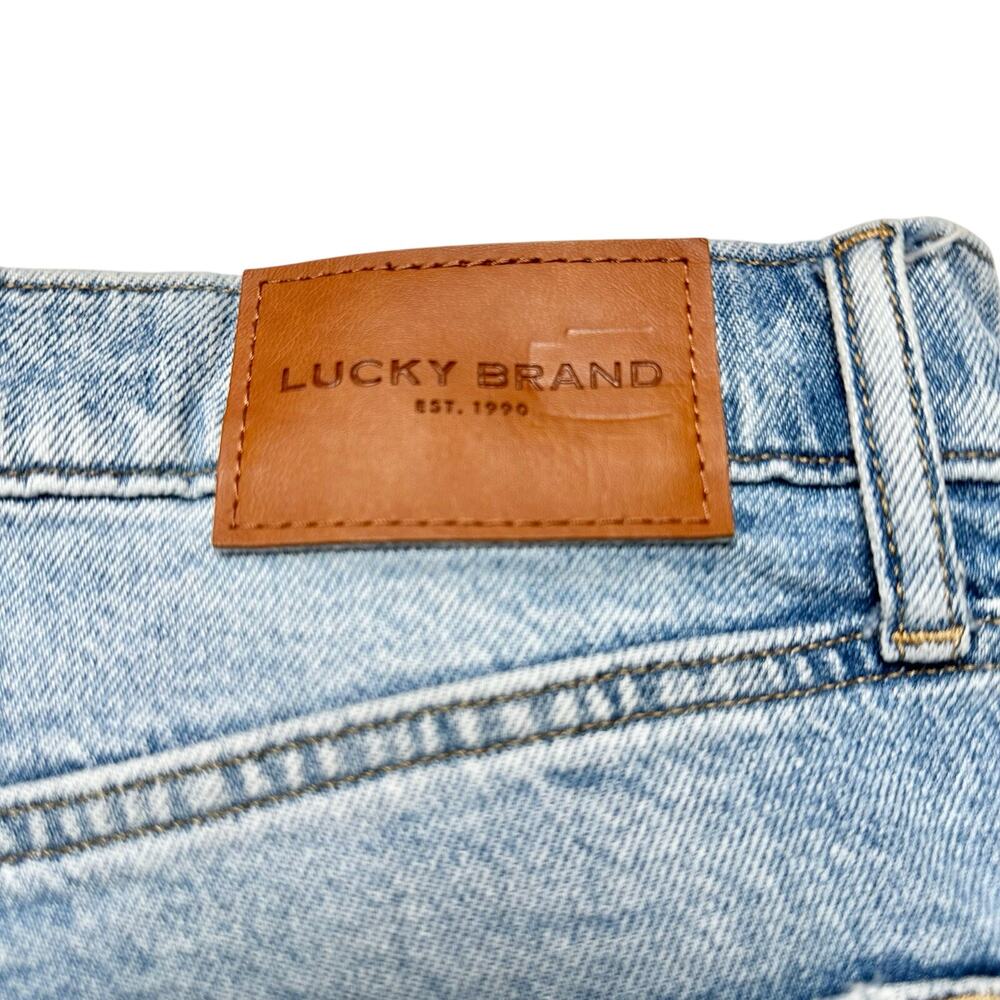 Lucky Brand | Women | Boy Distressed Mid Rise Relaxed Straight Leg Jeans | 30 R - Picture 13 of 16